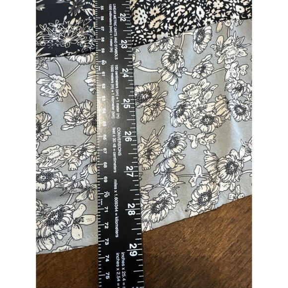 Cynthia Rowley Gray Black  3/4 Sleeve Relaxed Boho 1x Plus Blouse - Picture 5 of 7